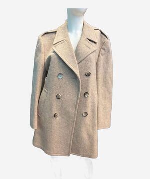 Vintage Stratojac Wool Peacoat Mens Size 40 Tan Oatmeal Double Breasted Bridge C